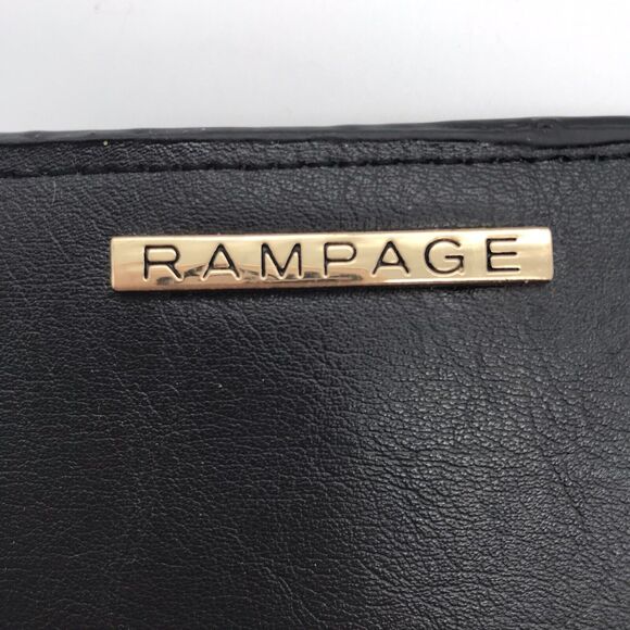 Rampage Woman’s Zip Around Black Logo Coin Purse Snap CC Cash ID Slide Pockets - Picture 2 of 7
